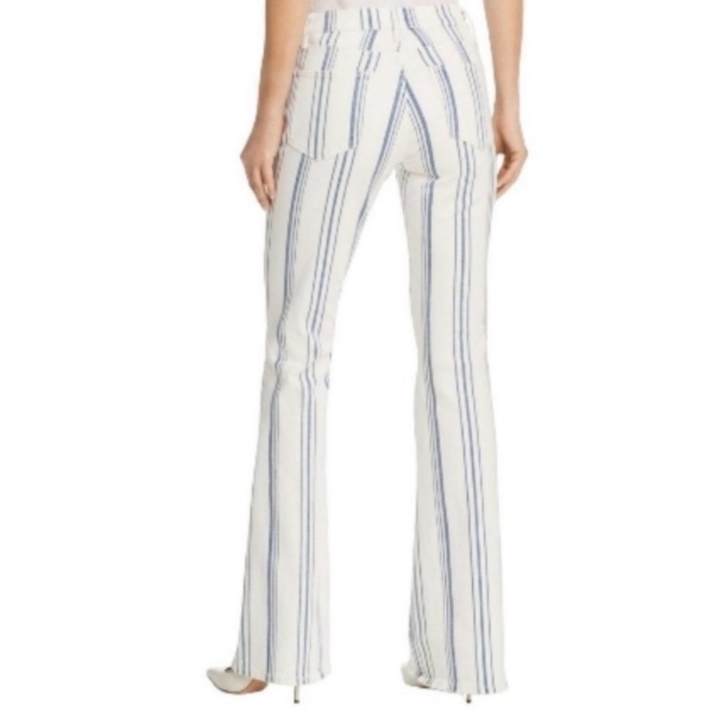 Frame‎ Le High Flare Jeans Women’s Size 26 High Rise Birkin Stripe White Blue - Picture 2 of 11